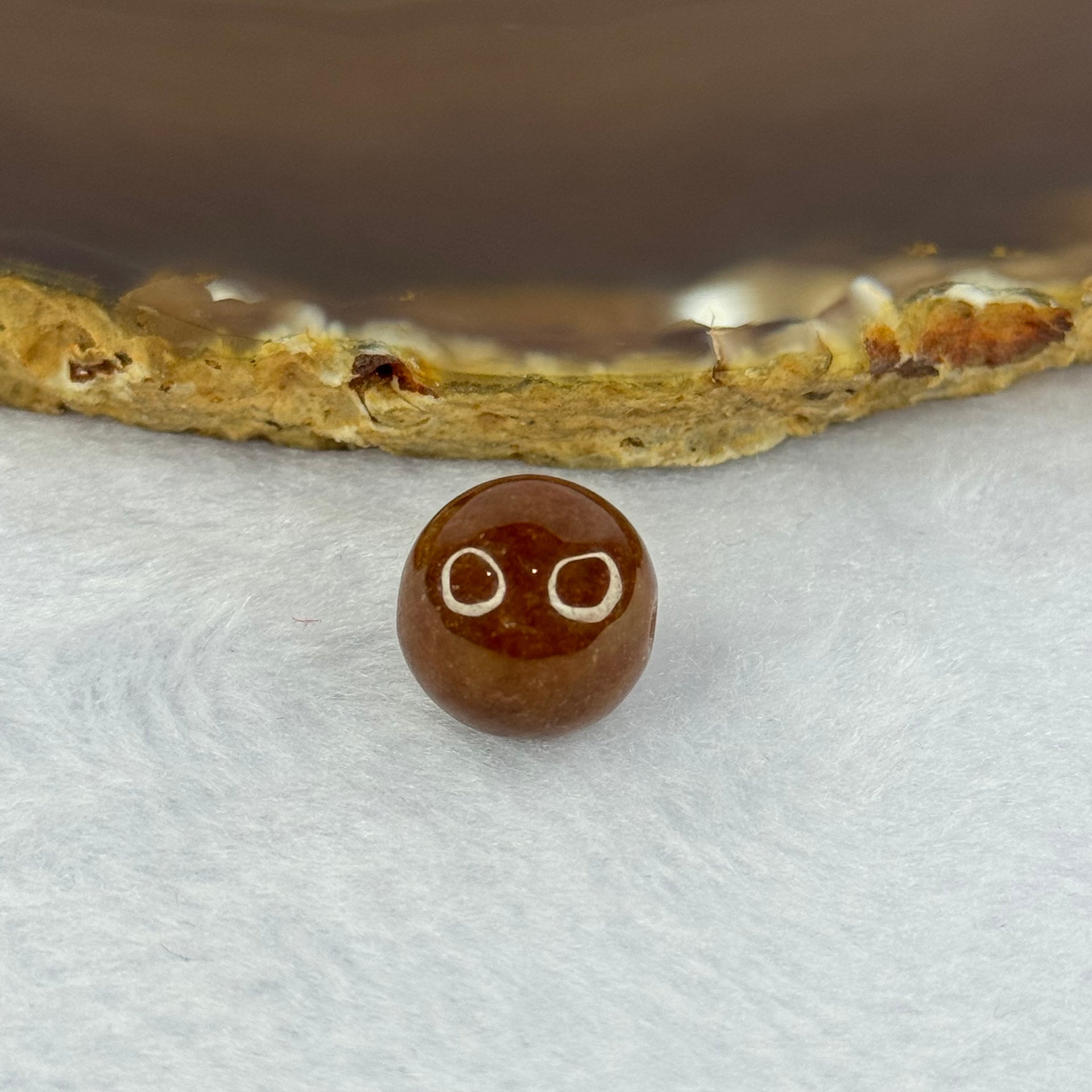 Type A Brown Jadeite Bead for Bracelet/Necklace/Earrings/Ring 4.09g 13.5mm - Huangs Jadeite and Jewelry Pte Ltd