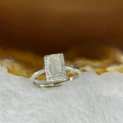 Type A High ICY White Jadeite with Crystals in S925 Sliver Ring (Adjustable Size) 2.01g 8.9 by 5.5 by 3.1mm - Huangs Jadeite and Jewelry Pte Ltd