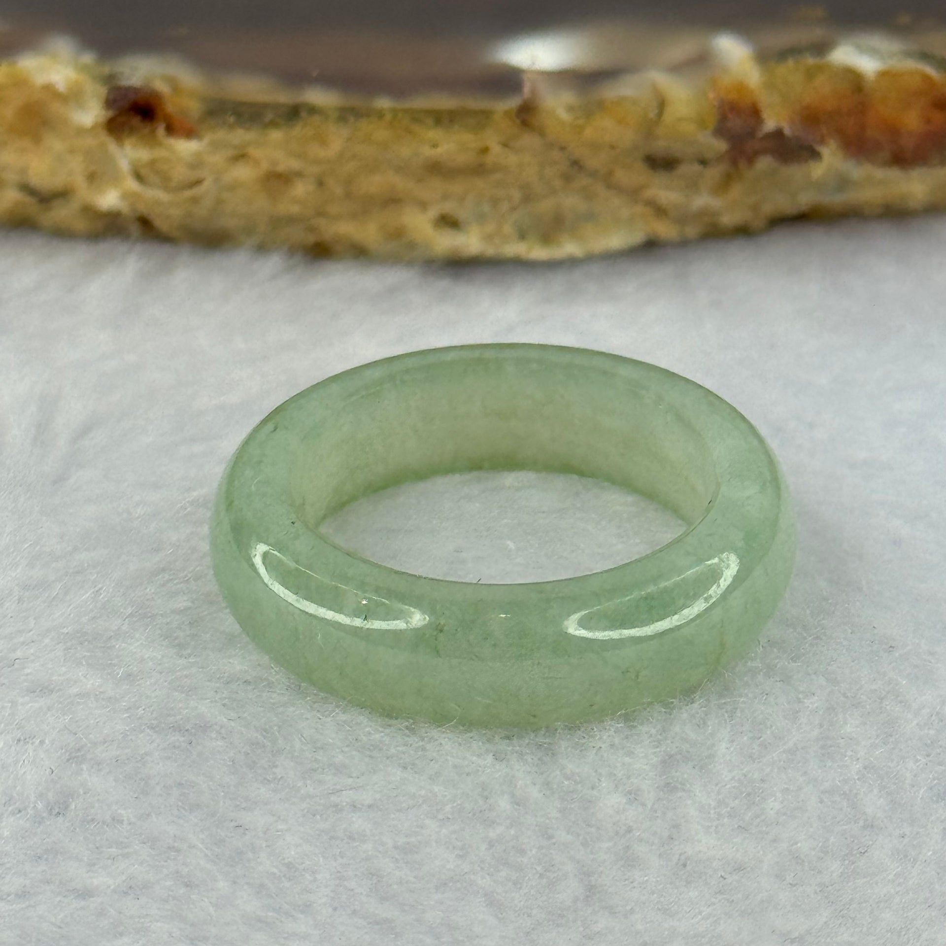 Type A Green Jadeite Ring 4.12g 6.0 by 3.7mm US7.25 HK16 - Huangs Jadeite and Jewelry Pte Ltd