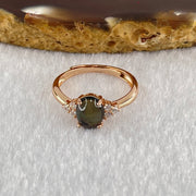 Natural Black Opal in S925 Sliver Rose Gold Color Ring (Adjustable Ring) 1.70g 7.9 by 5.9 by 4.0mm - Huangs Jadeite and Jewelry Pte Ltd