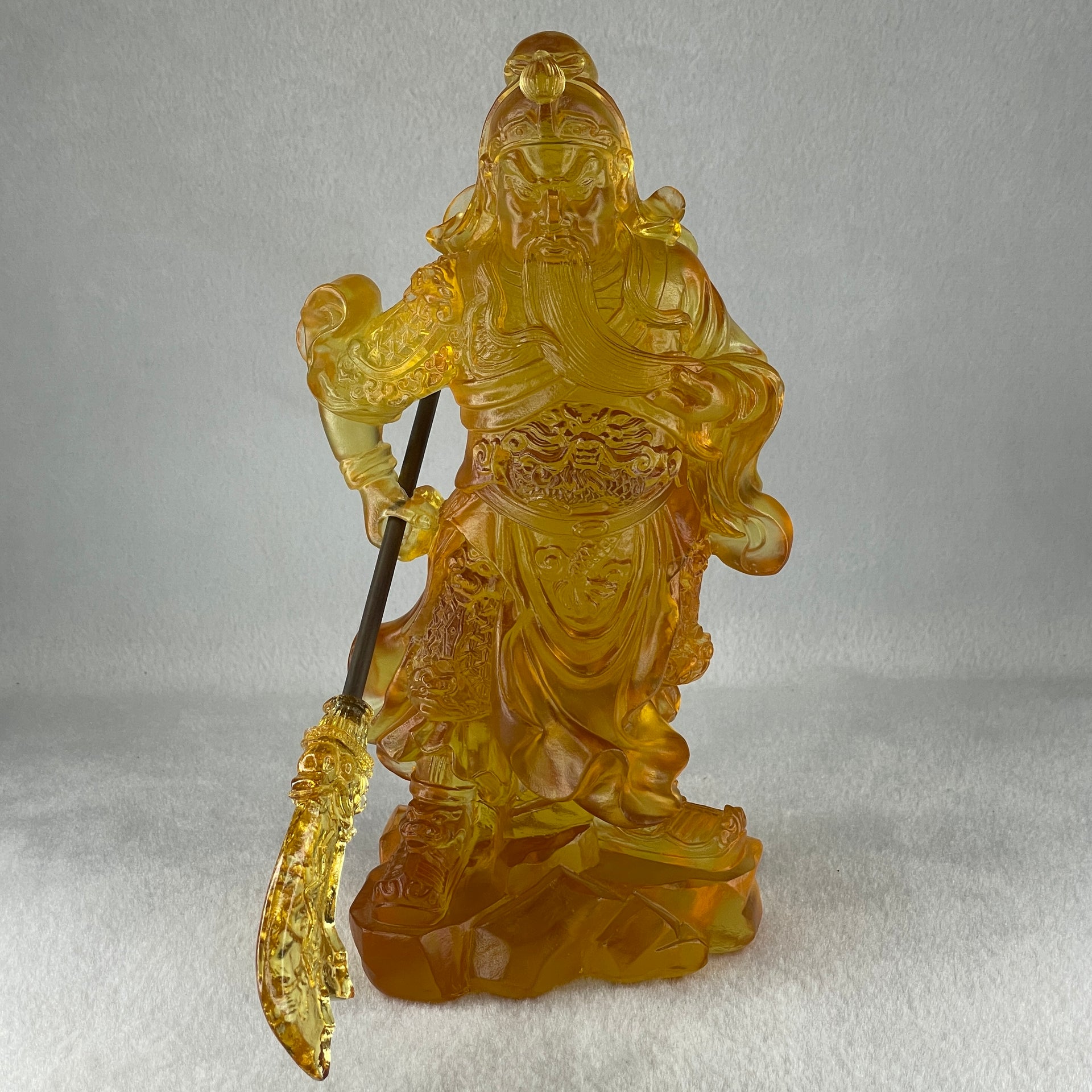 Liuli Orange Guan Gong Display 1,248.8g 120.0 by 160.0 by 200.0mm - Huangs Jadeite and Jewelry Pte Ltd