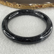 Type A Semi Translucent Wuji Black Grey Jadeite Bangle 50.42g Internal Diameter 55.8mm 9.6 by 10.6mm (No Visible Line) - Huangs Jadeite and Jewelry Pte Ltd