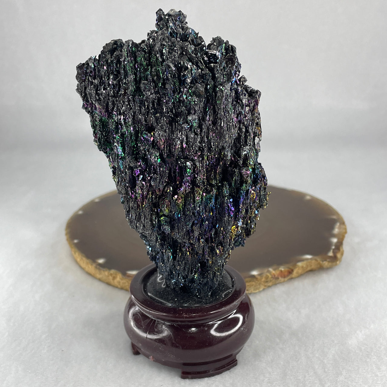 Natural-Black-Moissanite-Rough-Display-with-Wooden-Stand-280.79g-71.5-by-54.0-by-136.0mm