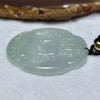 Type A Semi Icy Faint Lavender Green Jadeite Buddha with Flower Pendent 27.06g 51.0 by 51.8 by 4.6mm - Huangs Jadeite and Jewelry Pte Ltd