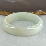 Type A Faint Lavender Green Jadeite Oval Bangle Internal Diameter 57.1mm 57.86g 17.3 by 6.9mm (Close to Perfect) - Huangs Jadeite and Jewelry Pte Ltd