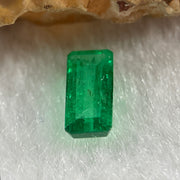 Natural Colombia Green Emerald (Beryl) Cut-Cornered Rectangular step cut 0.88ct 8.5 by 3.8 by 2.8mm - Huangs Jadeite and Jewelry Pte Ltd