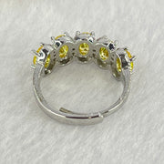 Cubic Zirconia in Sliver Gold Color Ring (Adjustable Size) 3.00g 4.8 by 2.4 by 1.2mm 9pcs - Huangs Jadeite and Jewelry Pte Ltd