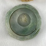 Type A Blueish Green Jadeite Phoenix with Prosperity Flowers Bangle Inner Diameter 57.2mm 12.4 by 10.6mm and Pendant 55.6 by 12.4mm Total Weight 124.77g - Huangs Jadeite and Jewelry Pte Ltd