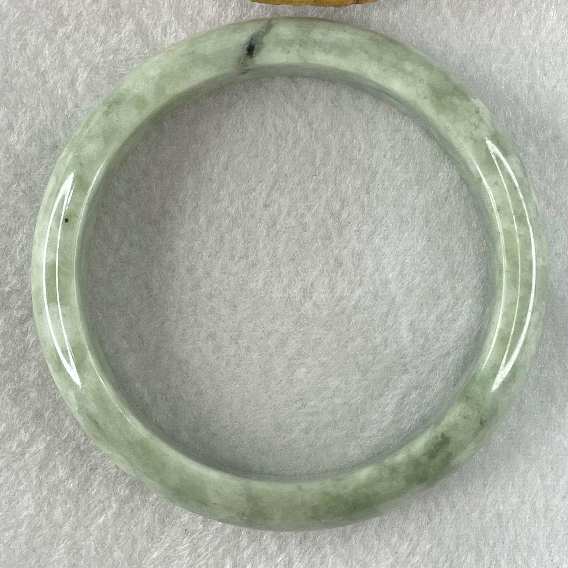 Type A Green Dou Qing Jadeite Bangle 49.01g Internal Diameter 57.6mm 13.0 by 7.5mm (External Line - Huangs Jadeite and Jewelry Pte Ltd