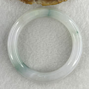 Type A Near White (Faint Lavender and Faint Green ) with Dark Green Piao Hua Jadeite Bangle Internal Diameter 51.8mm 48.04g 10.0 by 9.2mm (Very Slight Internal Lines ) - Huangs Jadeite and Jewelry Pte Ltd