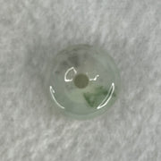 Type A Semi Icy Light Green With Wuji Grey Spots Jadeite Ping An Kou Donut Pendant 2.80g 14.0 by 6.8mm - Huangs Jadeite and Jewelry Pte Ltd