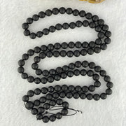 Natural Dark Matt Black Amber Beads Necklace 天然大黑天翁琥珀项链 20.59g 70cm 8.1mm 1 Bead 6.4mm 104 Beads - Huangs Jadeite and Jewelry Pte Ltd