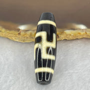 Natural Powerful Tibetan Old Oily Agate 1 Eye With Swastika Dzi Bead (Hotu Dzi) 7.43g 38.2 by 11.6mm - Huangs Jadeite and Jewelry Pte Ltd