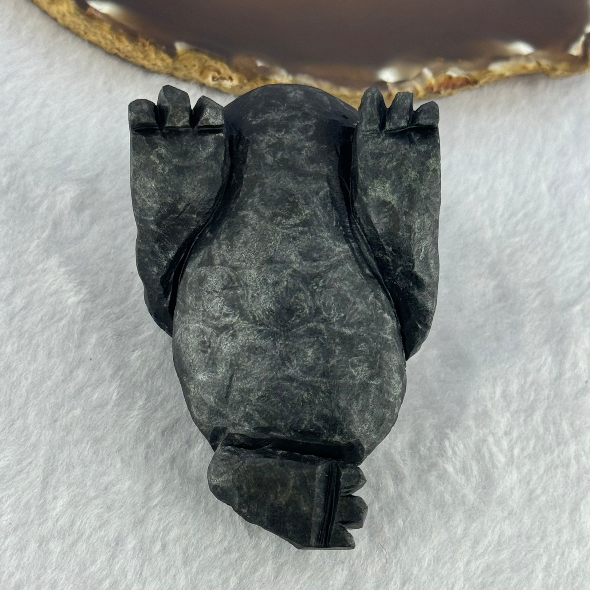 Rare Natural Tibetan Meteorite Tektite 3 Legged Toad Mini Display 364.4g 88.5 by 52.6 by 49.5mm - Huangs Jadeite and Jewelry Pte Ltd