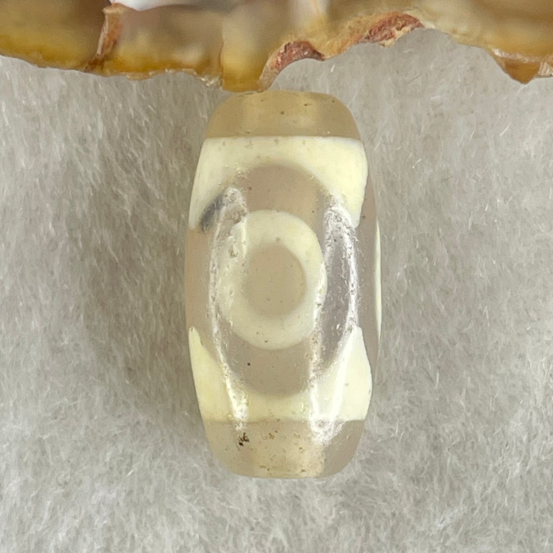 Natural Powerful Tibetan Old Oily Agate 3 Eyes Dzi Bead Heavenly Master (Tian Zhu) 三眼天诛 3.15g 20.2 by 10.2mm - Huangs Jadeite and Jewelry Pte Ltd