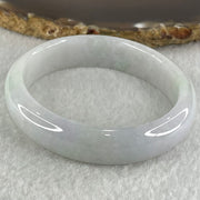 Type A Light Lavender Green Jadeite Oval Bangle 41.16g Internal Diameter 53.6mm 12.7 by 6.6mm (Very Slight Internal Lines) - Huangs Jadeite and Jewelry Pte Ltd