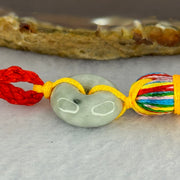 Type A Light Green Lavender Jadeite Ping An Kou Donut Charm Display 8.12g 16.6 by 6.6mm - Huangs Jadeite and Jewelry Pte Ltd