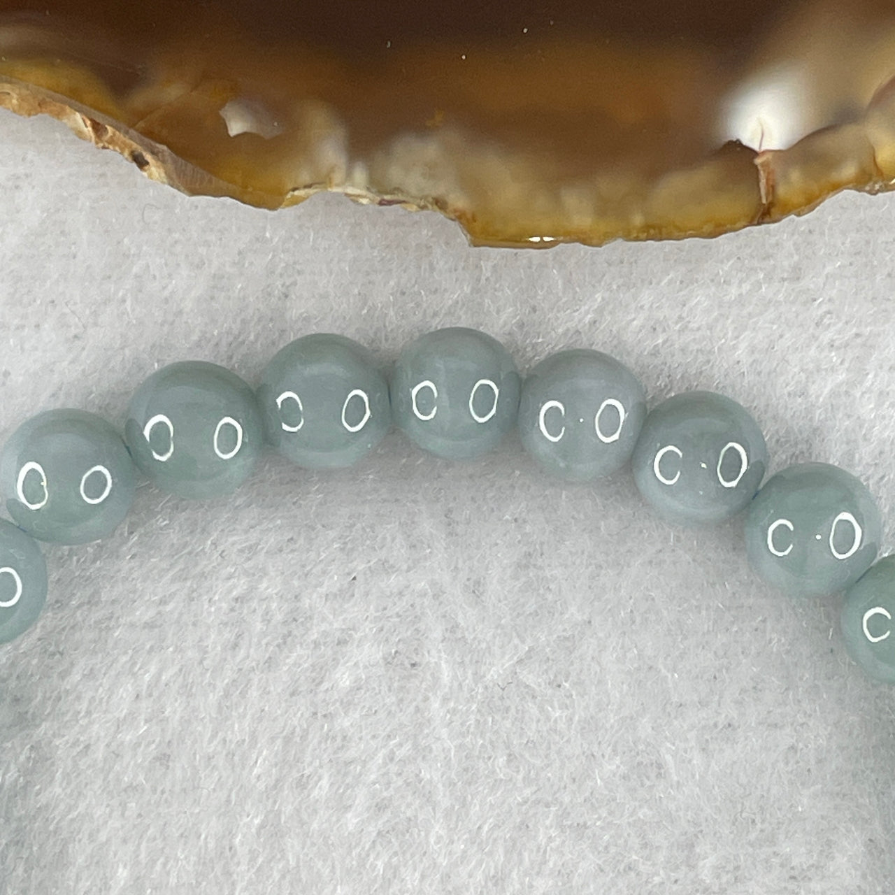 Certified Natural Type A Lavender Grey Jadeite Beads Bracelet 16.16g 15.5cm 7.2mm 27 Beads