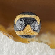 Natural Powerful Tibetan Old Oily Agate Tiger Tooth Daluo Dzi Bead Heavenly Master (Tian Zhu) 虎呀天诛 1.45g 9.9 by 10.3mm - Huangs Jadeite and Jewelry Pte Ltd