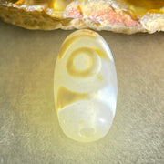 Natural Powerful Tibetan Old Oily Agate 3 Eyes Dzi Bead Heavenly Master (Tian Zhu) 三眼天诛 3.39g 20.1 by 10.5mm - Huangs Jadeite and Jewelry Pte Ltd