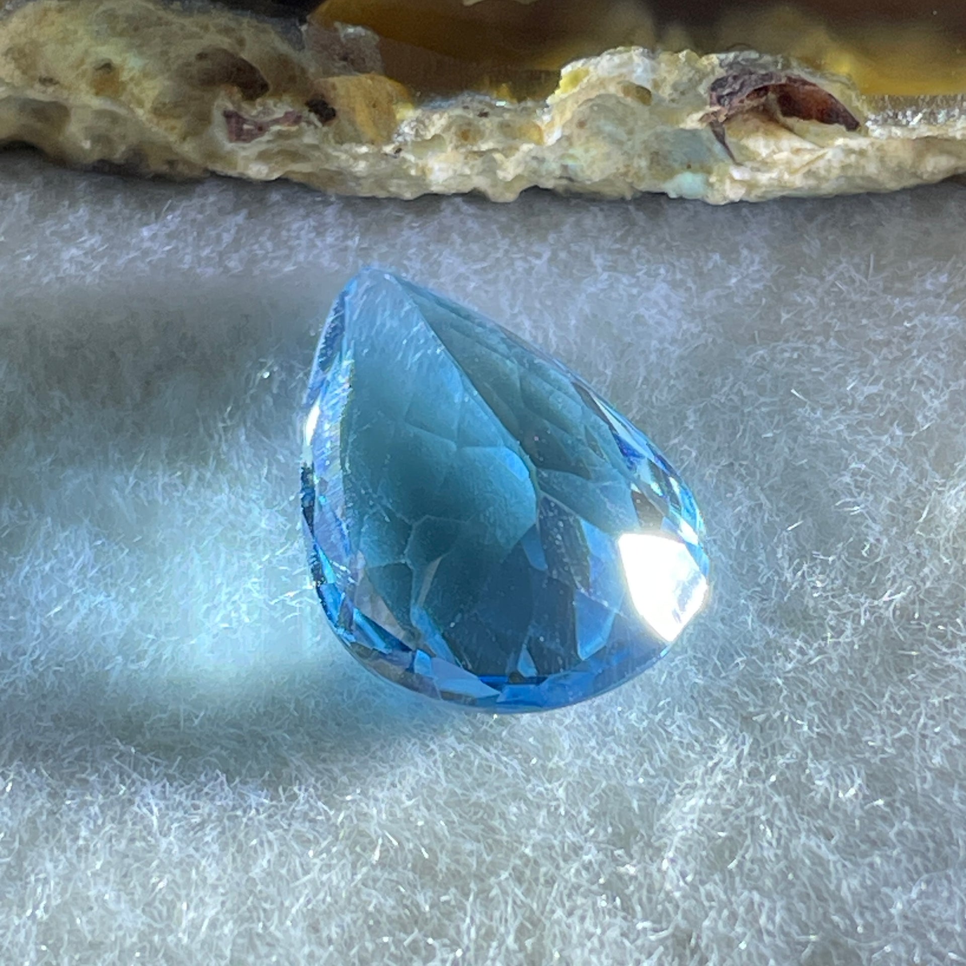 Natural Sky Blue Topaz Teardrop Shape 11.62ct 19.4 by 12.3 by 6.8mm - Huangs Jadeite and Jewelry Pte Ltd