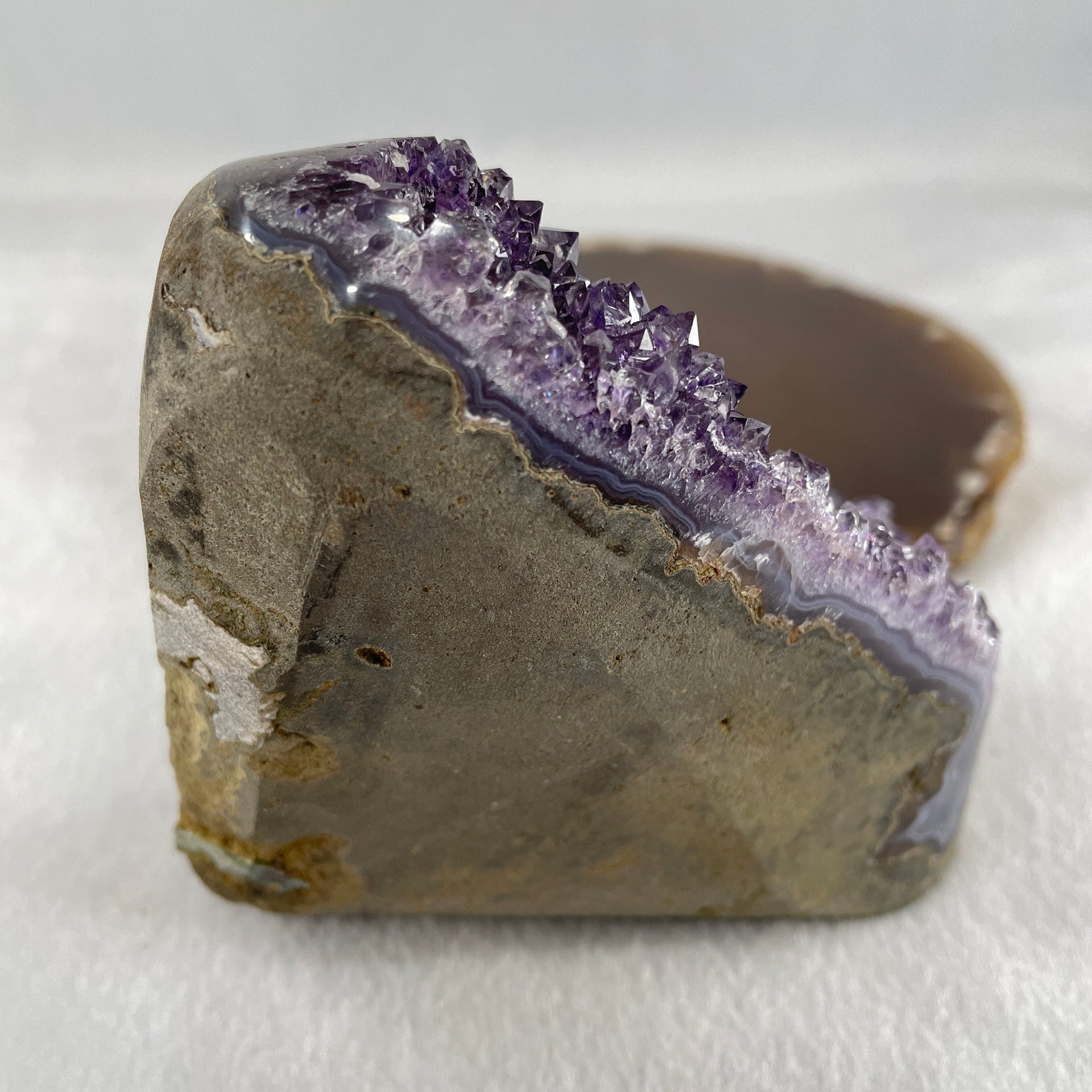 Natural Amethyst Rough Irregular Shaped  Display 633.7g 53.2 by 98.1 by 94.2mm - Huangs Jadeite and Jewelry Pte Ltd