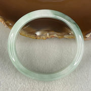 Type A Light Blueish Green with Blueish Green Oval Jadeite Bangle 40.32g Inner Diameter 53.3mm 12.8 by 6.6mm (Close to Perfect) - Huangs Jadeite and Jewelry Pte Ltd