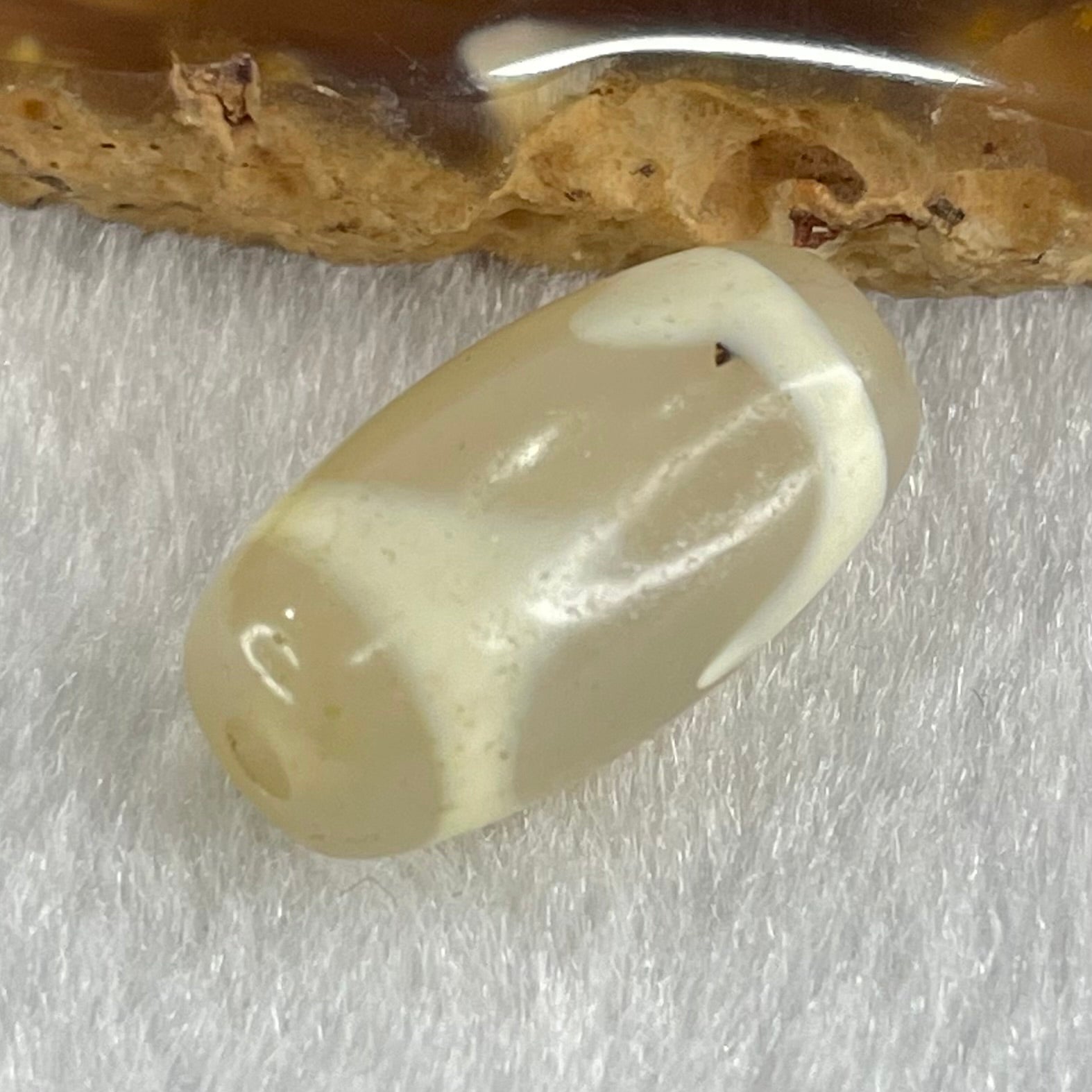 Natural Powerful Tibetan Old Oily Agate Tiger Tooth Daluo Dzi Bead Heavenly Master (Tian Zhu) 虎呀天诛 3.20g 19.9 by 10.2mm - Huangs Jadeite and Jewelry Pte Ltd
