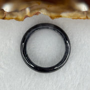 Type A Icy Wuji Black Grey Jadeite Ring 2.22g 4.7 by 3.1mm US6.7 HK14.5 (Very Slight Internal Lines) - Huangs Jadeite and Jewelry Pte Ltd