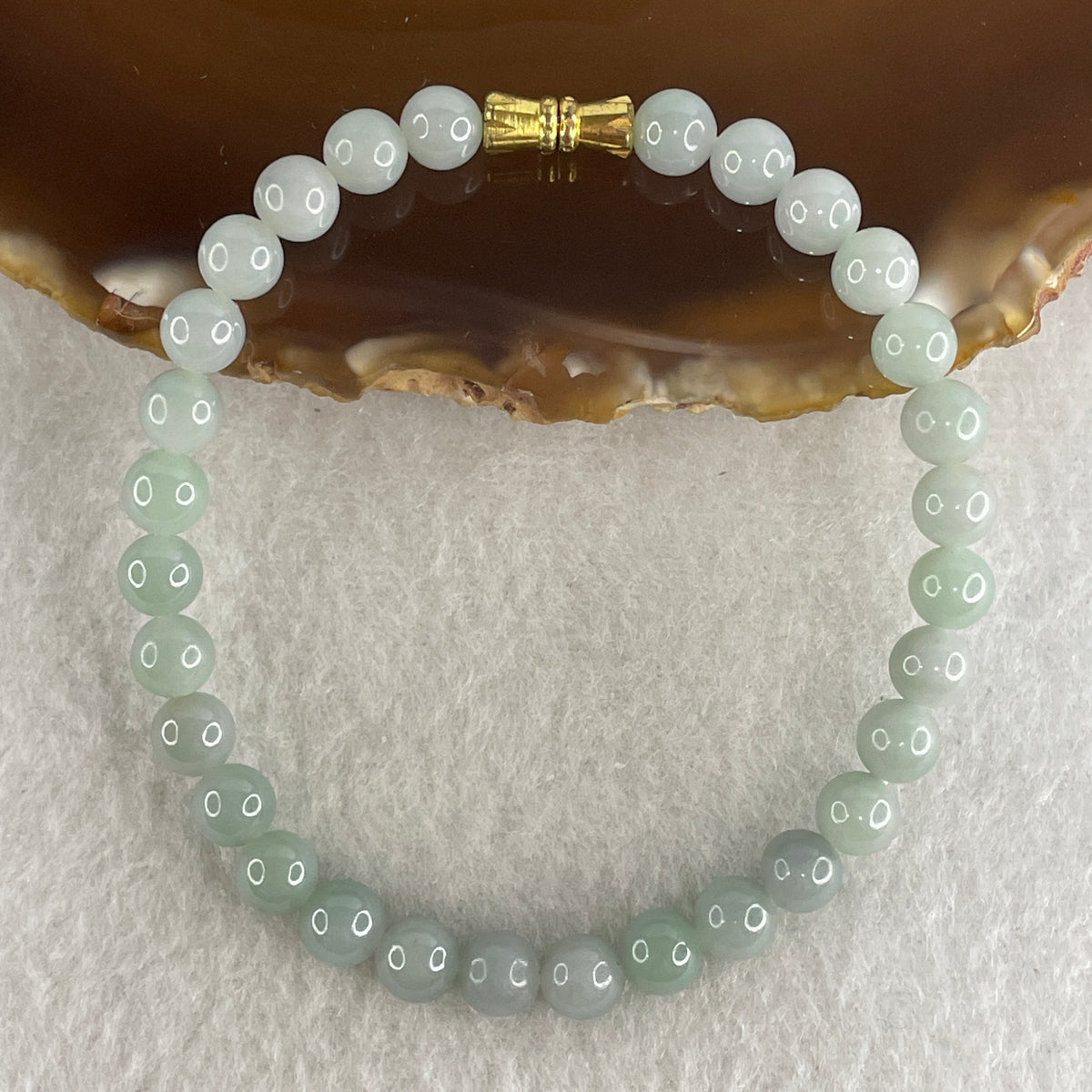 Natural Type A Lavender & Green Jadeite Beads Bracelet | (13.00g | 16.5cm | 6.4mm x 30 Beads | Synergy, "Zi Qi Dong Lai" Noble Benefactor Magnet & Feng Shui Prosperity Catalyst)