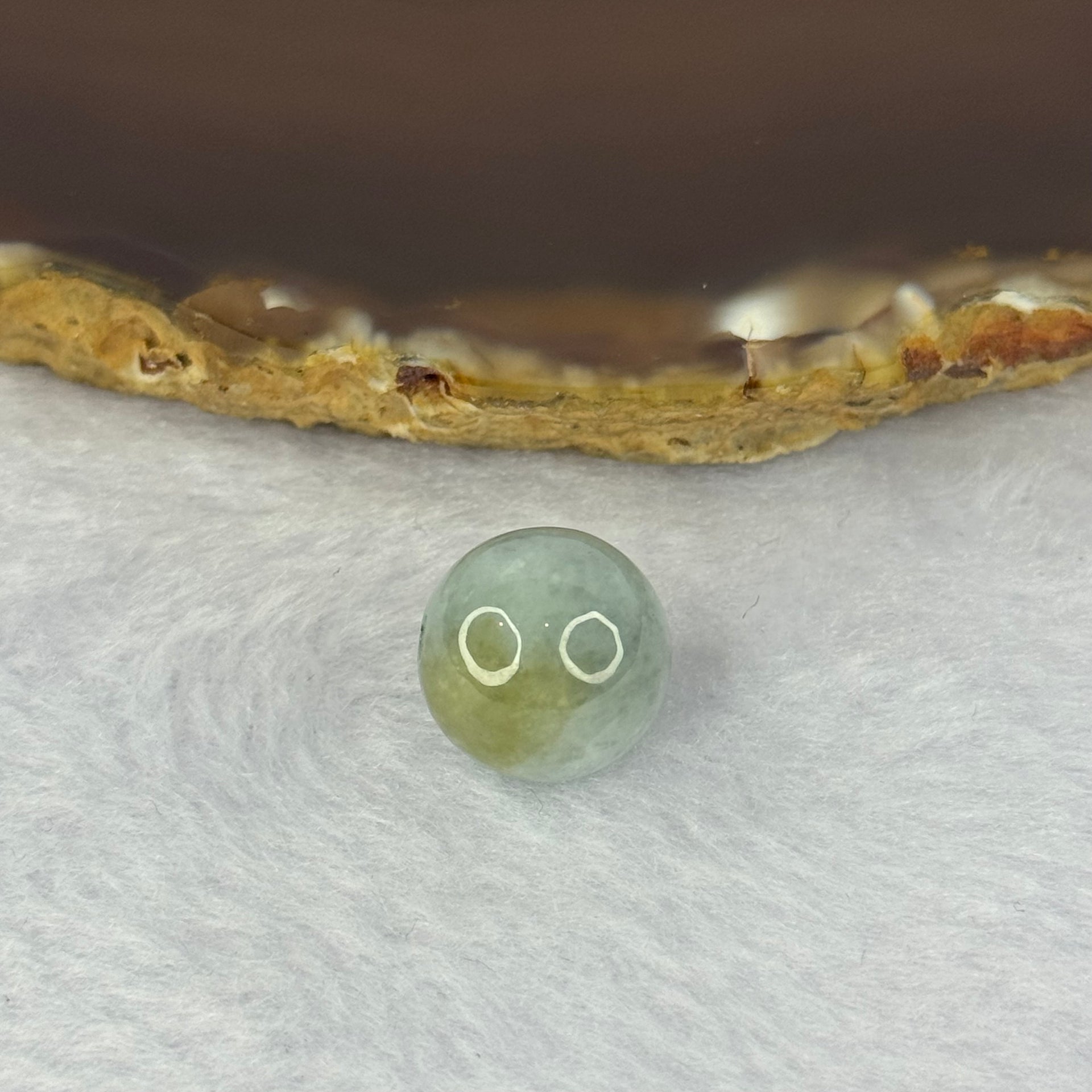 Type A Lavender with Sky Blue and Yellowish Green Patches Jadeite Bead for Bracelet/Necklace/Earrings/Ring 4.04g 13.4mm - Huangs Jadeite and Jewelry Pte Ltd