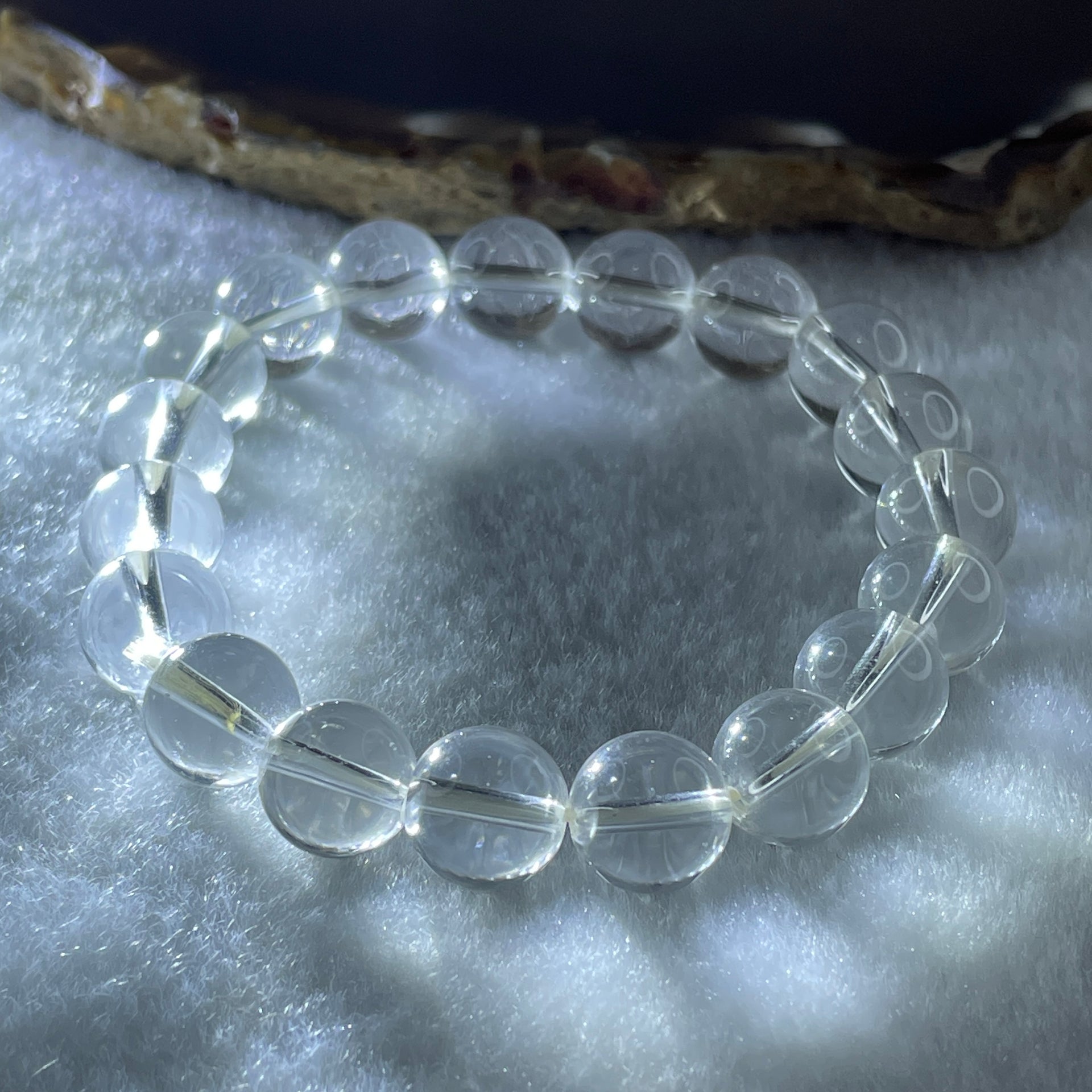 Natural Clear Quartz Beads Bracelet 26.77g 15cm 10.1mm 19 Beads - Huangs Jadeite and Jewelry Pte Ltd
