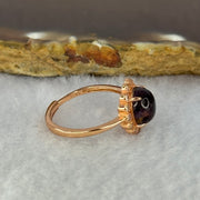 Good Grade Natural Auralite 23 in S925 Silver Rose Gold Color Ring (Adjustable Ring) 2.05g 8.1 by 4.8mm - Huangs Jadeite and Jewelry Pte Ltd