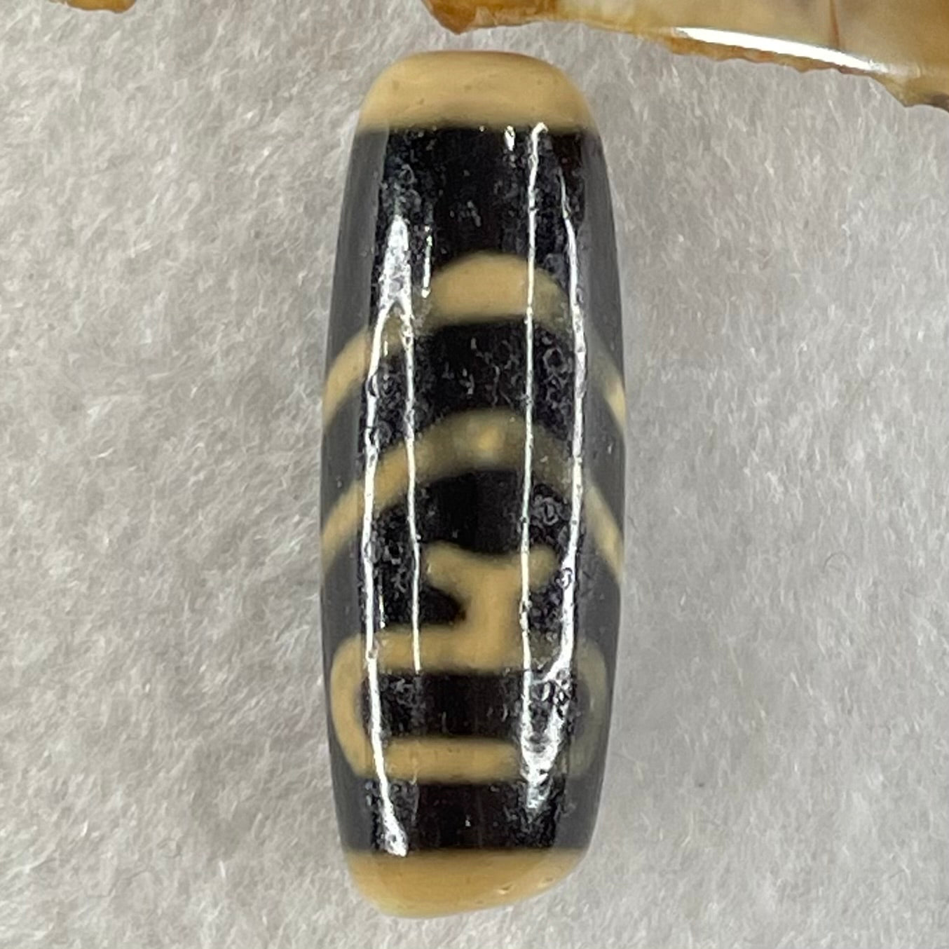 Natural Powerful Tibetan Old Oily Water Pattern One Eye Vajra With Nectar Vessel Treasure Bottle Agate Bead Heavenly Master (Tian Zhu) 天珠 8.40g 34.6 by 12.3mm - Huangs Jadeite and Jewelry Pte Ltd