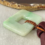 Natural Type A Green with Apple Green Spot Jadeite Square Shape Pendant 35.24g 41.8 by 35.3 b7 5.9mm - Huangs Jadeite and Jewelry Pte Ltd