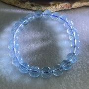 Above Average Natural Blue Topaz Beads Bracelet 23.54g 15.5cm 8.4mm 23 Beads - Huangs Jadeite and Jewelry Pte Ltd
