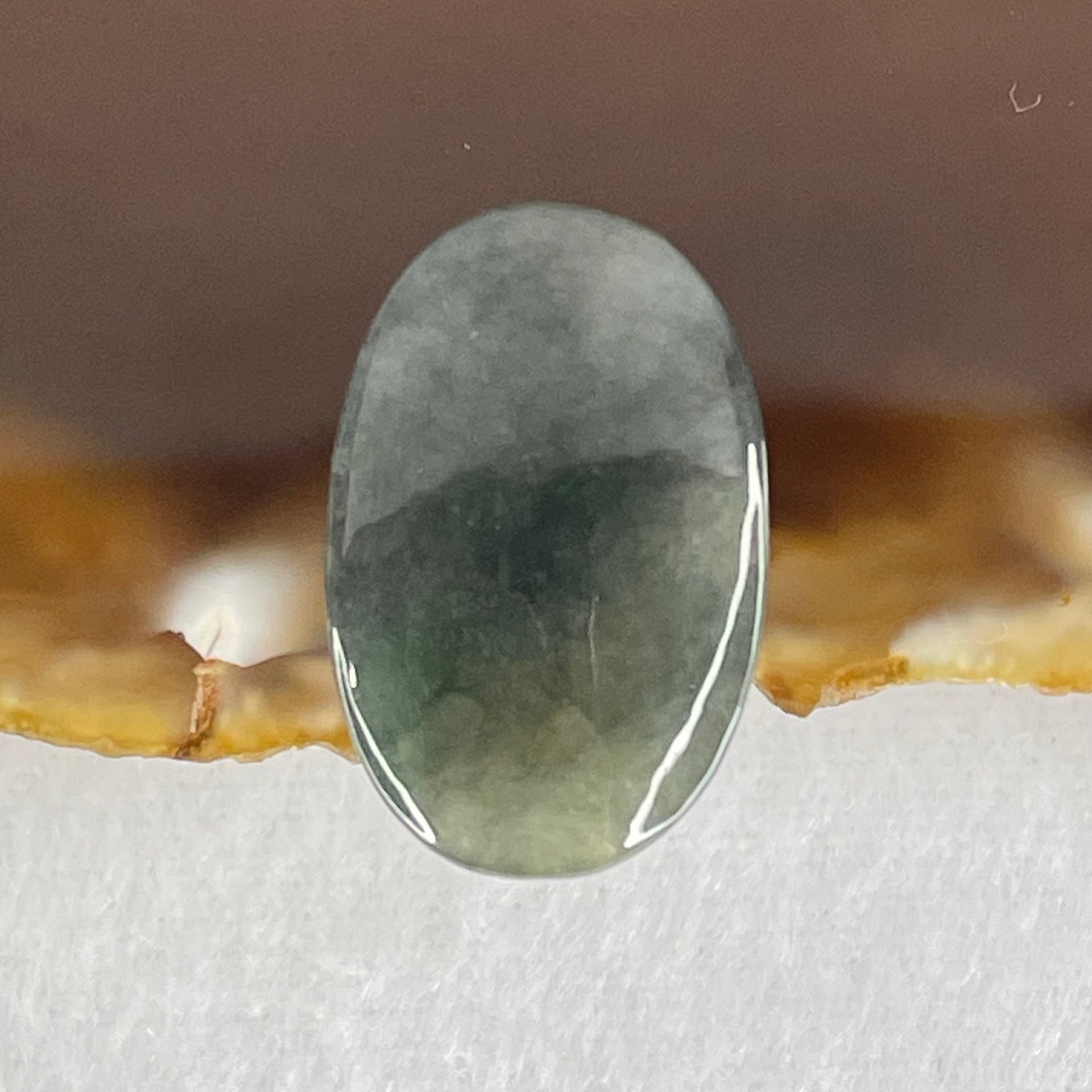 Type A Wuji Grey Jadeite Cabouchon Stone For Setting 5.67g 22.4 by 14.6 by 9.5mm - Huangs Jadeite and Jewelry Pte Ltd