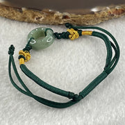 Type A Blueish Green Jadeite Ping An Kou String Bracelet 3.64g 16.3 by 6.6mm - Huangs Jadeite and Jewelry Pte Ltd