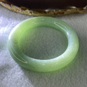 Natural Type A Full Apple Green Jadeite Bangle 61.62g Inner Diameter 50.1mm 11.5 by 11.3mm (External and Internal Lines) - Huangs Jadeite and Jewelry Pte Ltd