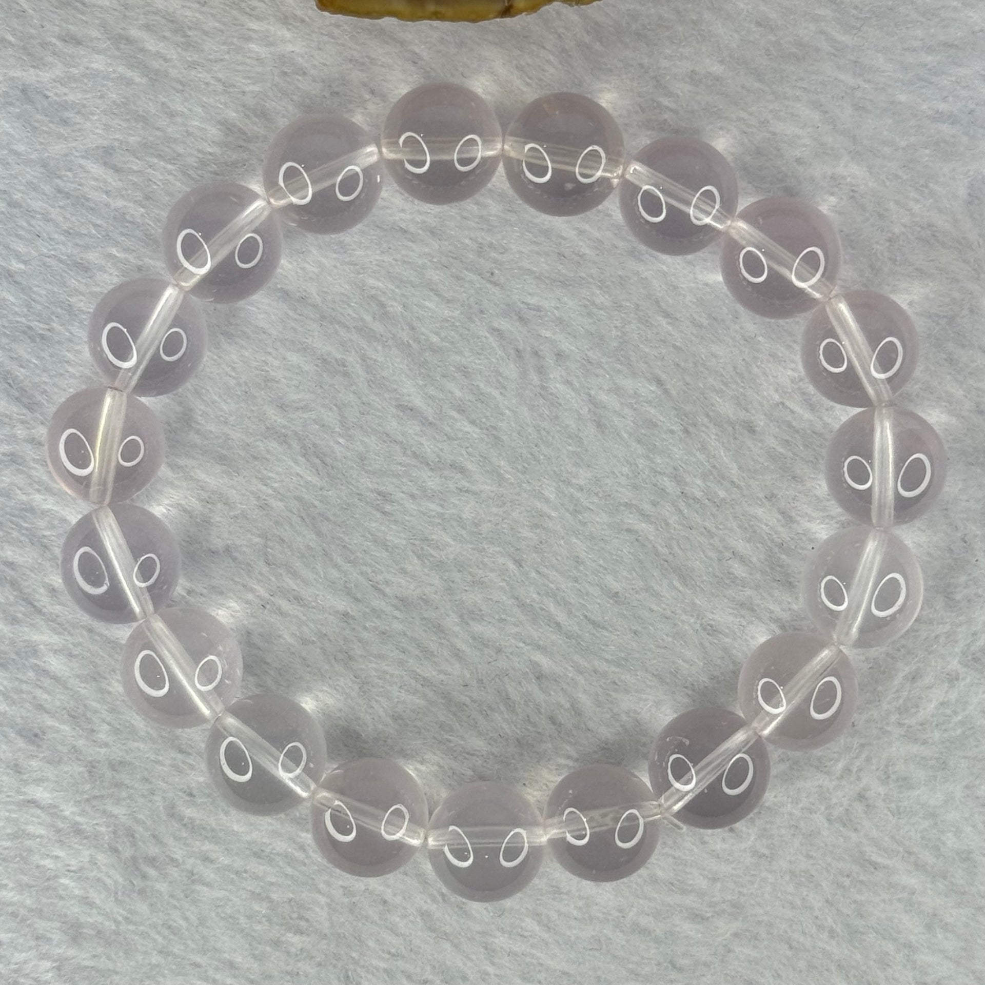 Natural Rose Quartz Beads Bracelet 天然玫瑰石英珠手链 32.72g 17.5cm 10.9mm 19 Beads - Huangs Jadeite and Jewelry Pte Ltd