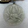 Type A Faint Lavender Green Jadeite Double Sided Thousand Hands Guan Yin Pendent 60.73g 53.0 by 52.9 by 12.0mm - Huangs Jadeite and Jewelry Pte Ltd