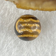 Natural Powerful Tibetan Old Oily Agate Double Garuda Dzi Bead Heavenly Master (Tian Zhu) 1.59g 10.3 by 10.6mm - Huangs Jadeite and Jewelry Pte Ltd