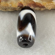 Natural Powerful Tibetan Old Oily Agate Tiger Tooth Daluo Dzi Bead Heavenly Master (Tian Zhu) 2.47g 20.3 by 8.9mm - Huangs Jadeite and Jewelry Pte Ltd