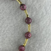 Natural Lepidolite Beads Bracelet with Charms 5.57g 15cm 6.1mm 14Beads - Huangs Jadeite and Jewelry Pte Ltd