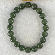 Good Grade Natural Cats Eye Green Rutilated Quartz Beads Bracelet 24.86g 16.5cm 9.8mm 20 Beads - Huangs Jadeite and Jewelry Pte Ltd