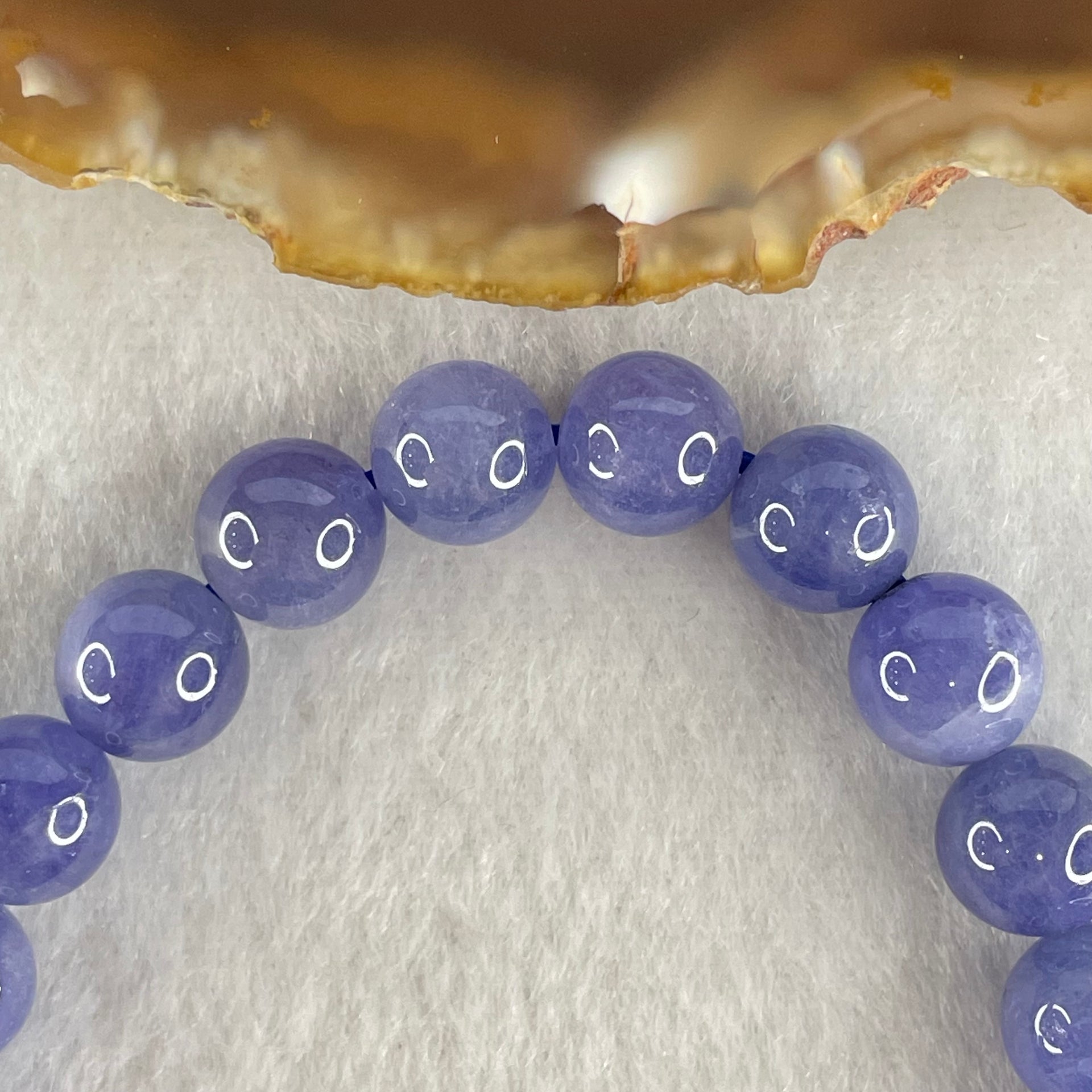 Above Average Grade Natural Blue Tanzanite Beads Bracelet 24.80g 16cm 8.8mm 22 Beads - Huangs Jadeite and Jewelry Pte Ltd