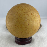 Natural Yellow Jasper Ball Display with Wooden Stand 146.48g 99.5 by 112.0mm - Huangs Jadeite and Jewelry Pte Ltd