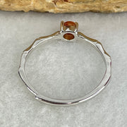 Type A Red Cabochon Jadeite in S925 Sliver Bamboo Ring (Adjustable Size) 1.00g 4.2 by 3.0mm - Huangs Jadeite and Jewelry Pte Ltd