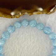 Natural Aquamarine Beads Bracelet 23.56g 16.5cm 9.4mm 21 Beads - Huangs Jadeite and Jewelry Pte Ltd