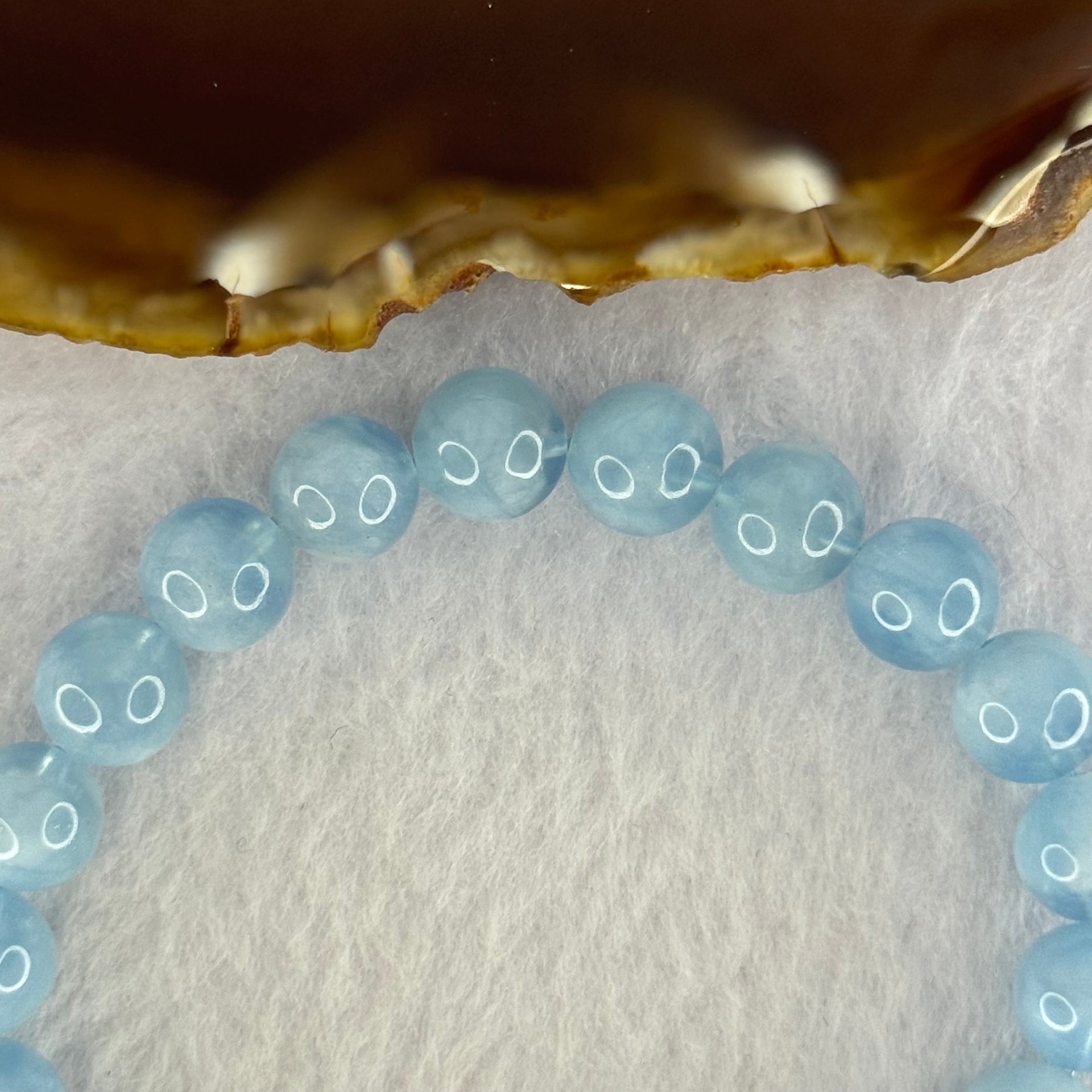 Natural Aquamarine Beads Bracelet 23.56g 16.5cm 9.4mm 21 Beads - Huangs Jadeite and Jewelry Pte Ltd